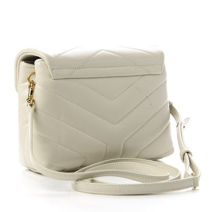 Saint Laurent Calfskin Y Quilted Monogram Toy Loulou Crossbody Bag Ivory 3 of 11