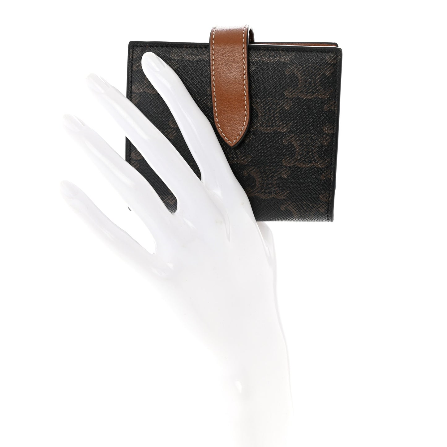Canvas Triomphe Small Strap Wallet Tan