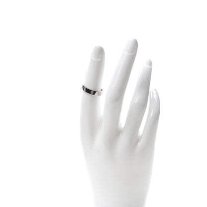 Cartier 18K White Gold Diamond 4mm LOVE Wedding Band Ring 51 5.75 2 of 4
