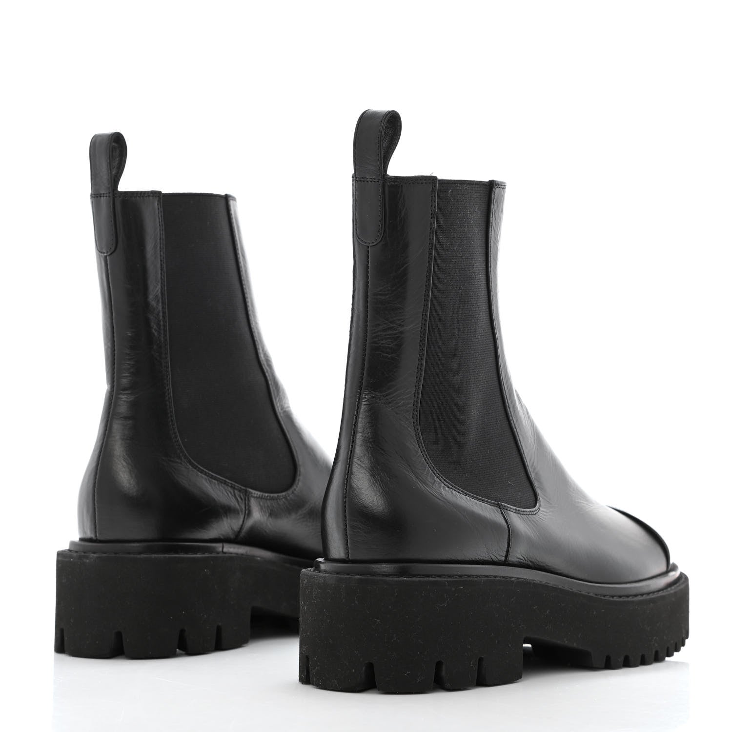 Chanel Crumpled Calfskin Patent Cap Toe Short Boots 36.5 Black 4 of 9