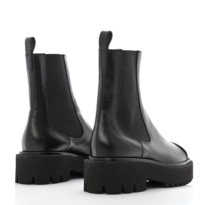 Chanel Crumpled Calfskin Patent Cap Toe Short Boots 36.5 Black 4 of 9