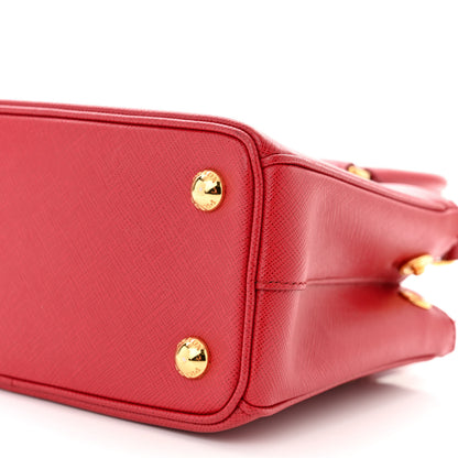 Prada Saffiano Mini Galleria Double Zip Tote Fuoco 10 of 11