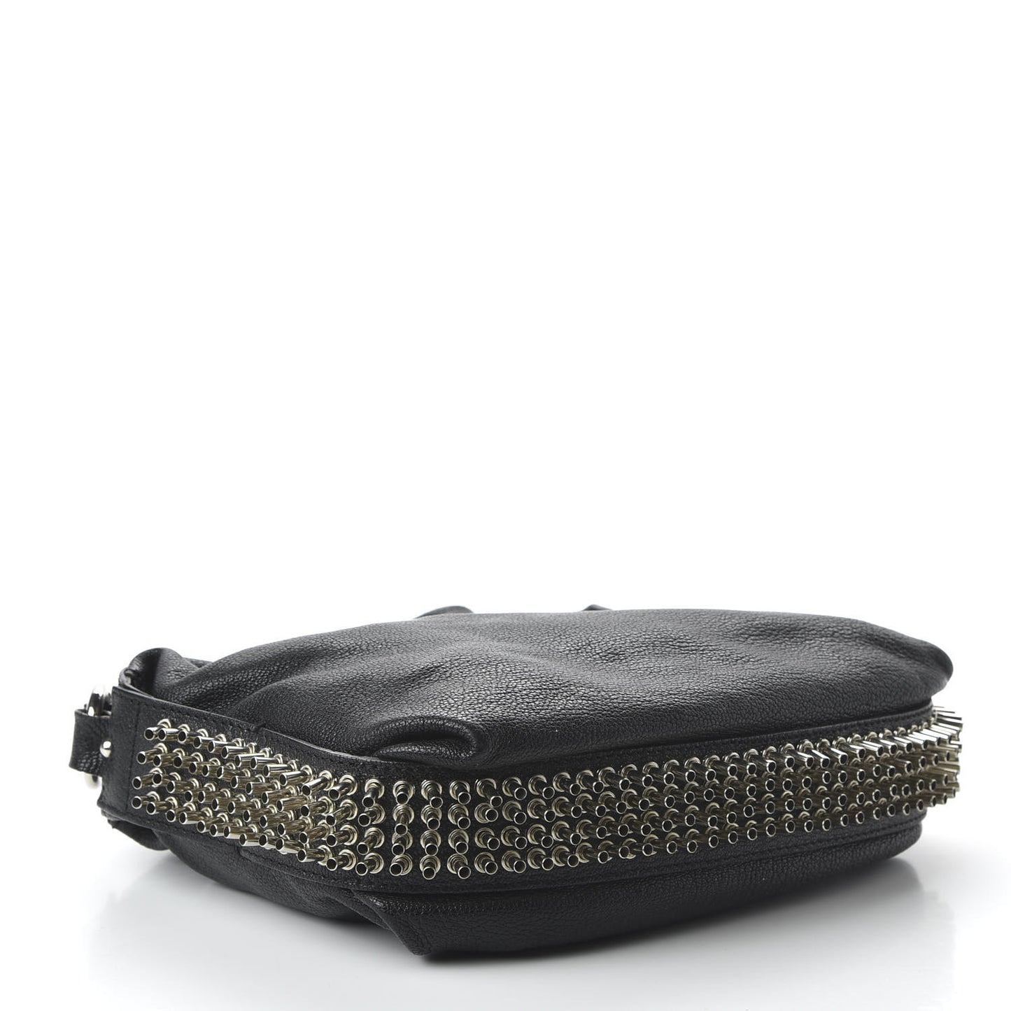 Calfskin Studded Shoulder Bag Black