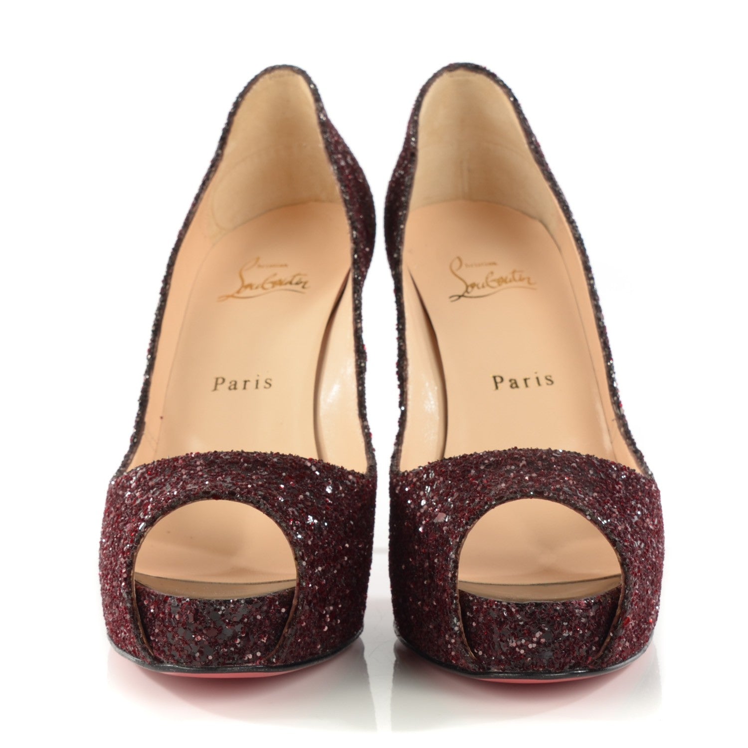 Christian Louboutin Glitter Very Prive 120 Pumps 38.5 Oxblood 2 of 7