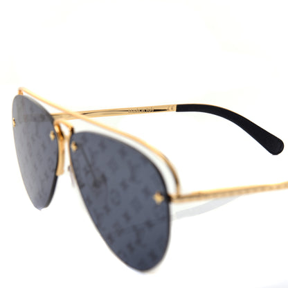 Louis Vuitton Metal Monogram Grease Sunglasses Z1172W Gold 5 of 8