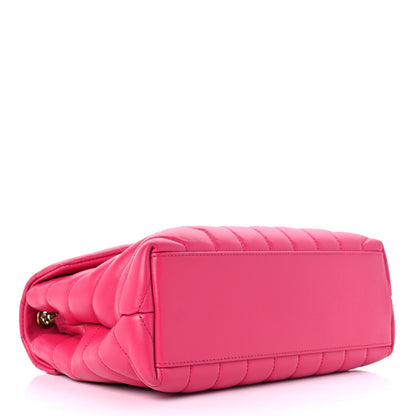 Saint Laurent Calfskin Y Quilted Monogram Small Loulou Chain Satchel Fresh Fuchsia 4 of 13