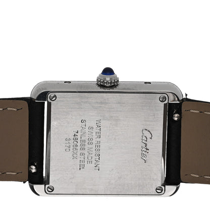 Cartier Stainless Steel Calfskin 24mm Tank Solo Quartz Watch 4 of 5