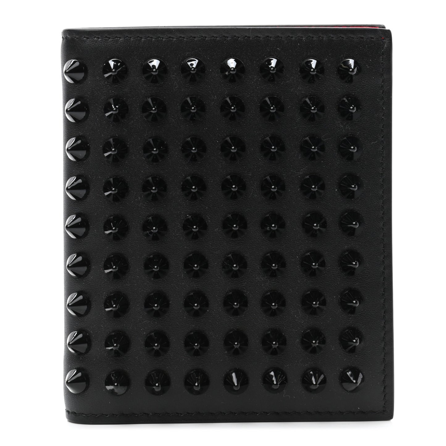 Calfskin Spiked Bi-Fold Wallet Black