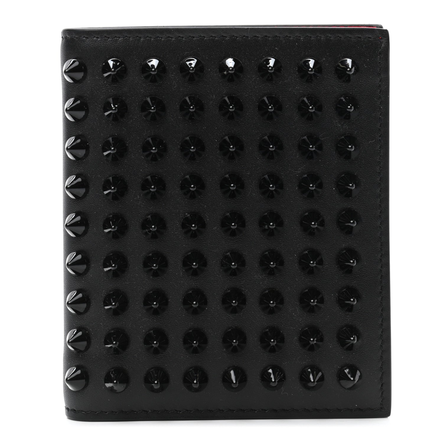 Christian Louboutin Calfskin Spiked Bi-Fold Wallet Black 1 of 8