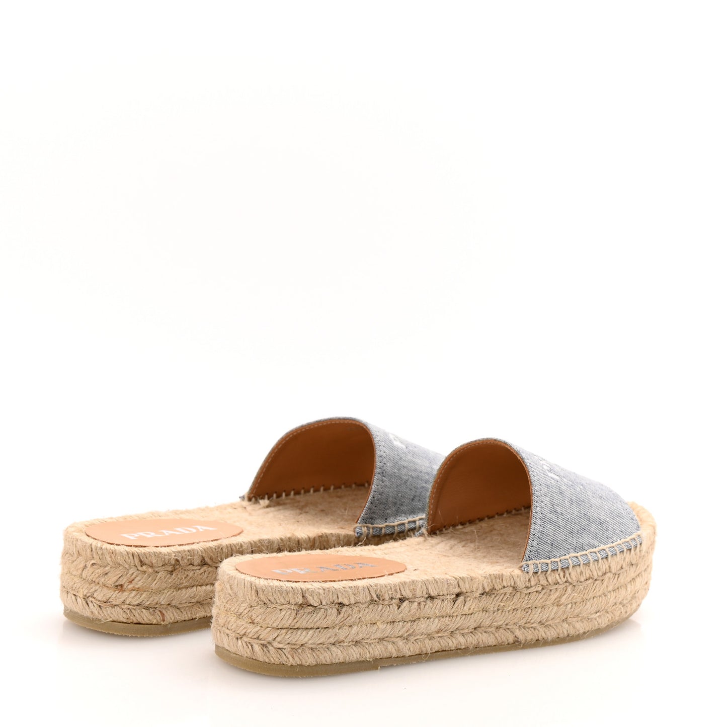 Canvas Logo Espadrille Platform Sandals 38 Blue