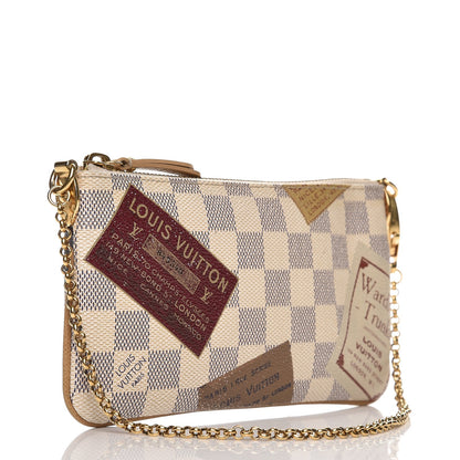 Louis Vuitton Damier Azur Trunks Labels Pochette Milla MM 3 of 7