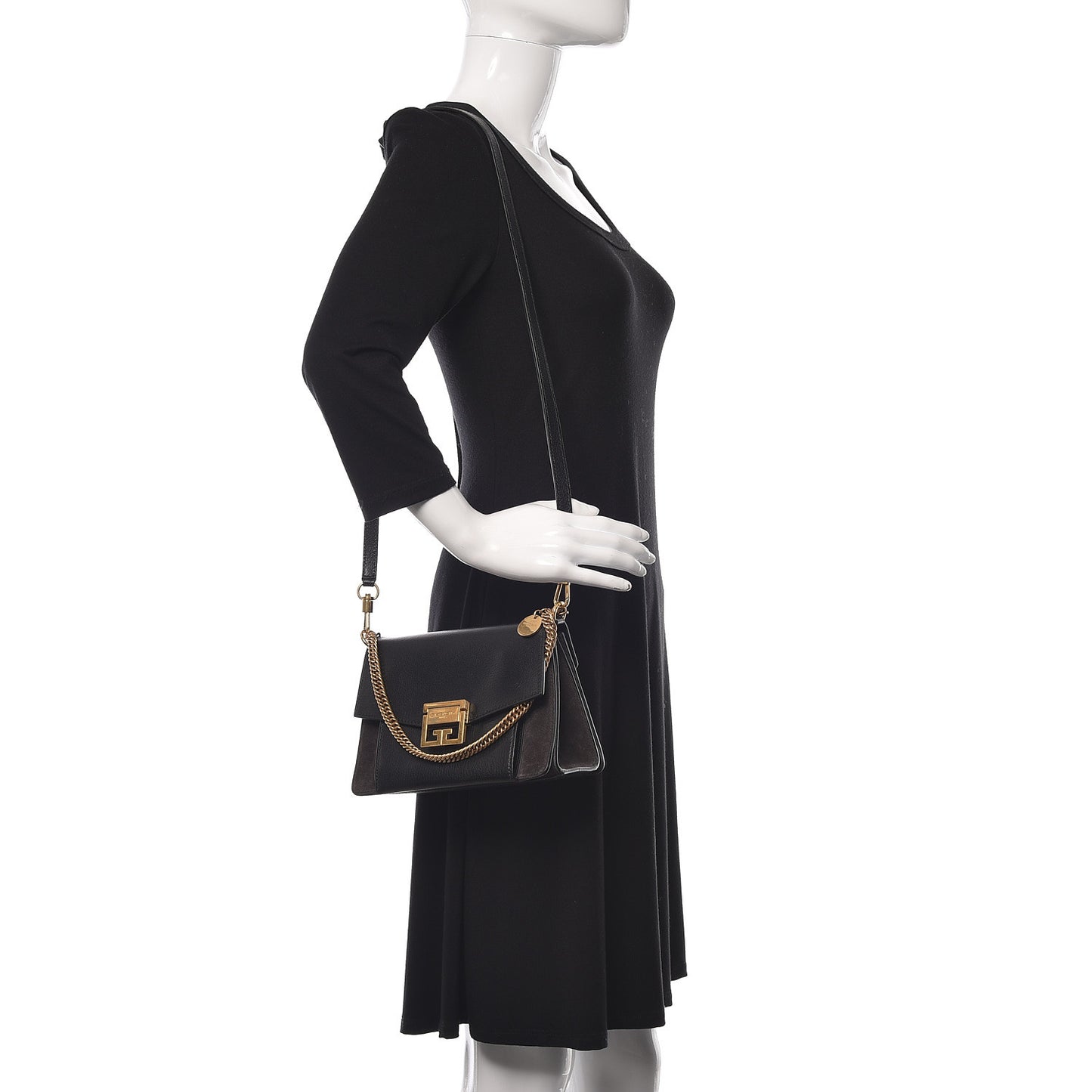 Goatskin Suede Small GV3 Shoulder Bag Black