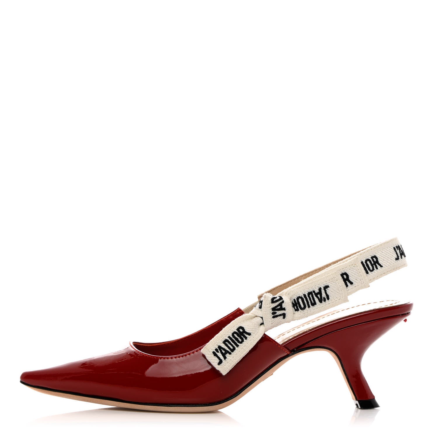 Christian Dior Patent Ribbon J'Adior Slingback 65mm Pumps 37 Scarlet 1 of 11