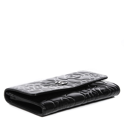 Chanel Lambskin Camellia Flap Wallet Black 5 of 8