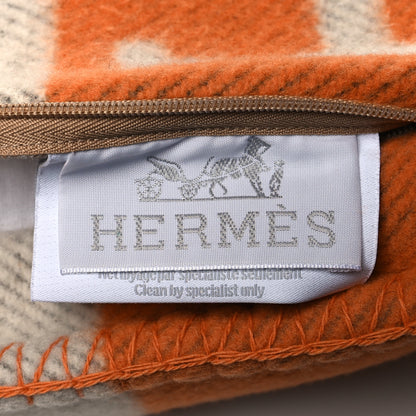 Hermes Wool Cashmere Avalon Pillow PM Ecru Potiron 3 of 3