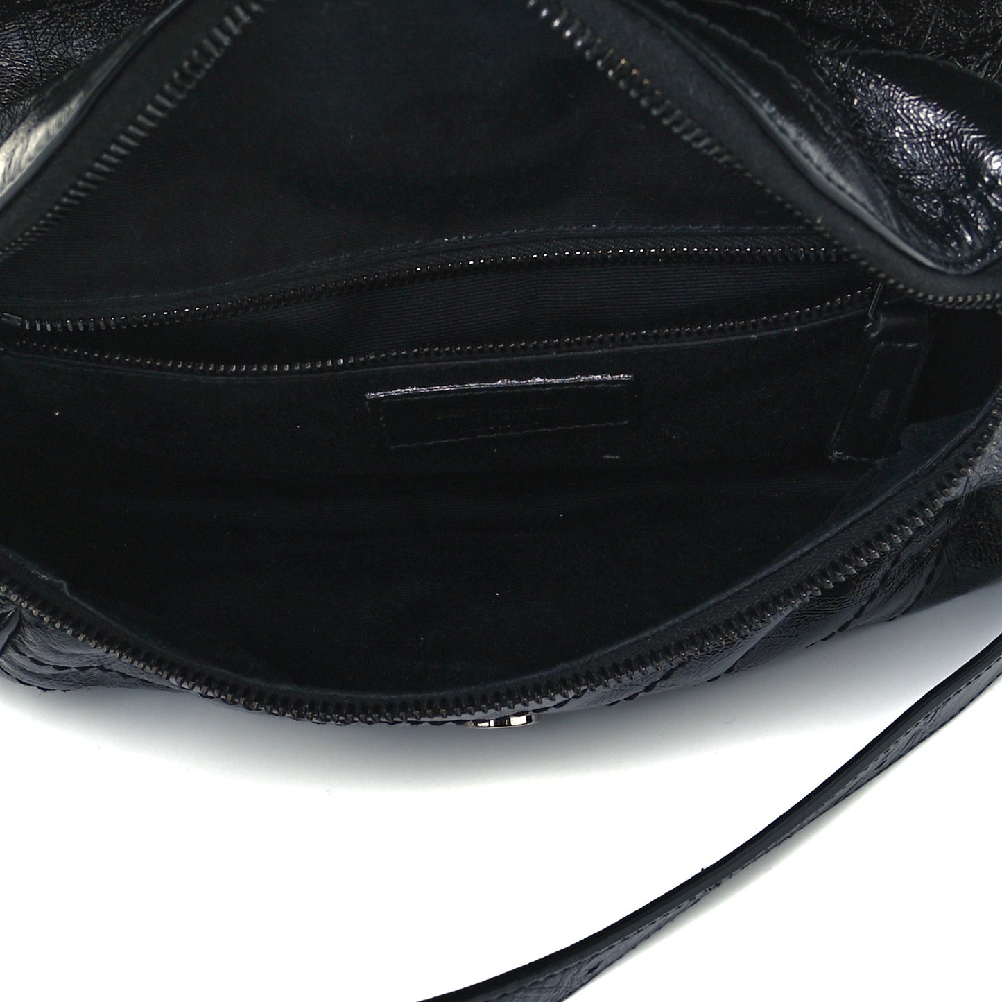 Crinkled Calfskin Matelasse Monogram Niki Body Bag Black