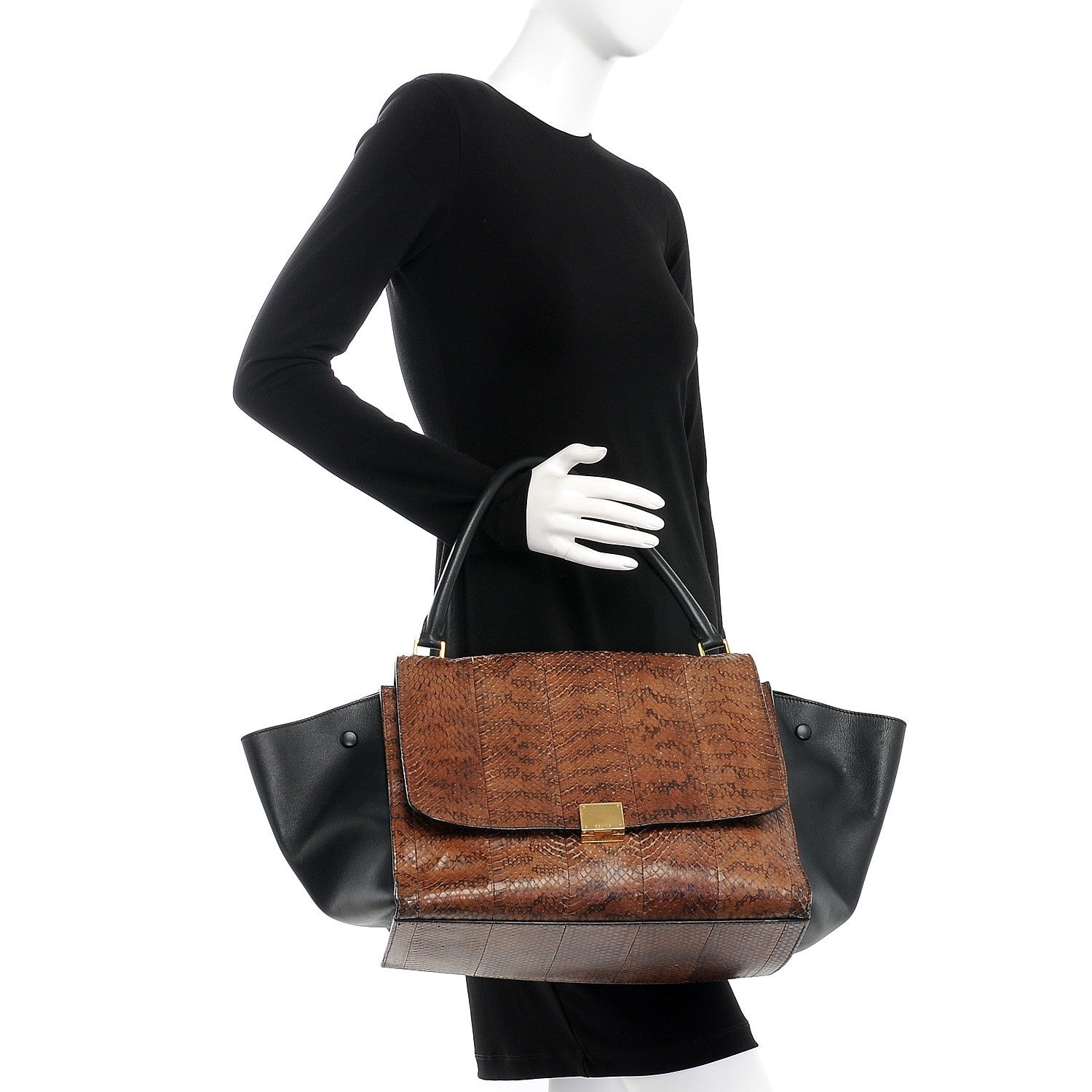Celine Python Calfskin Large Trapeze 2 of 8