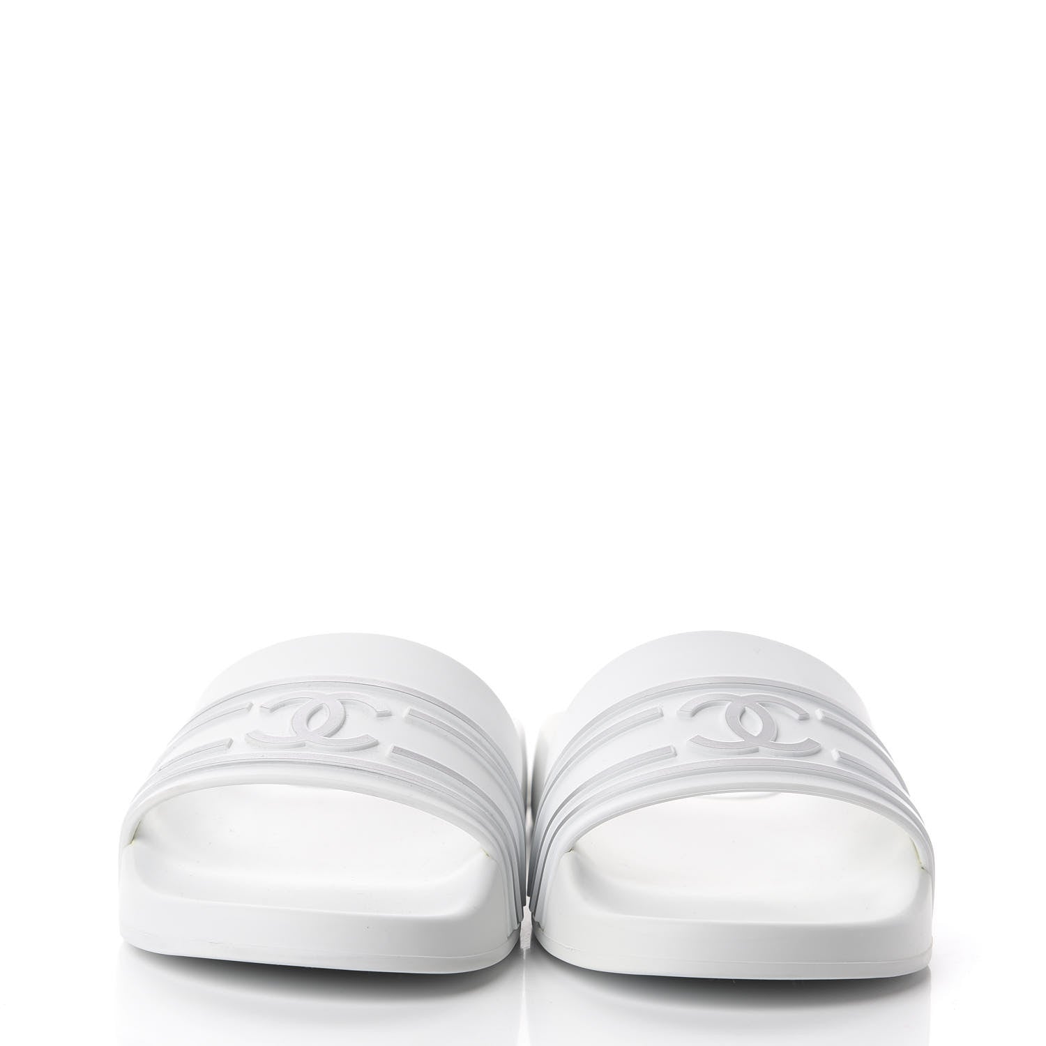 Chanel PVC CC Mules Sandals 36 White Grey 2 of 7