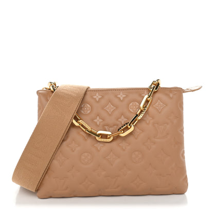 Louis Vuitton Lambskin Embossed Monogram Coussin PM Camel 1 of 9