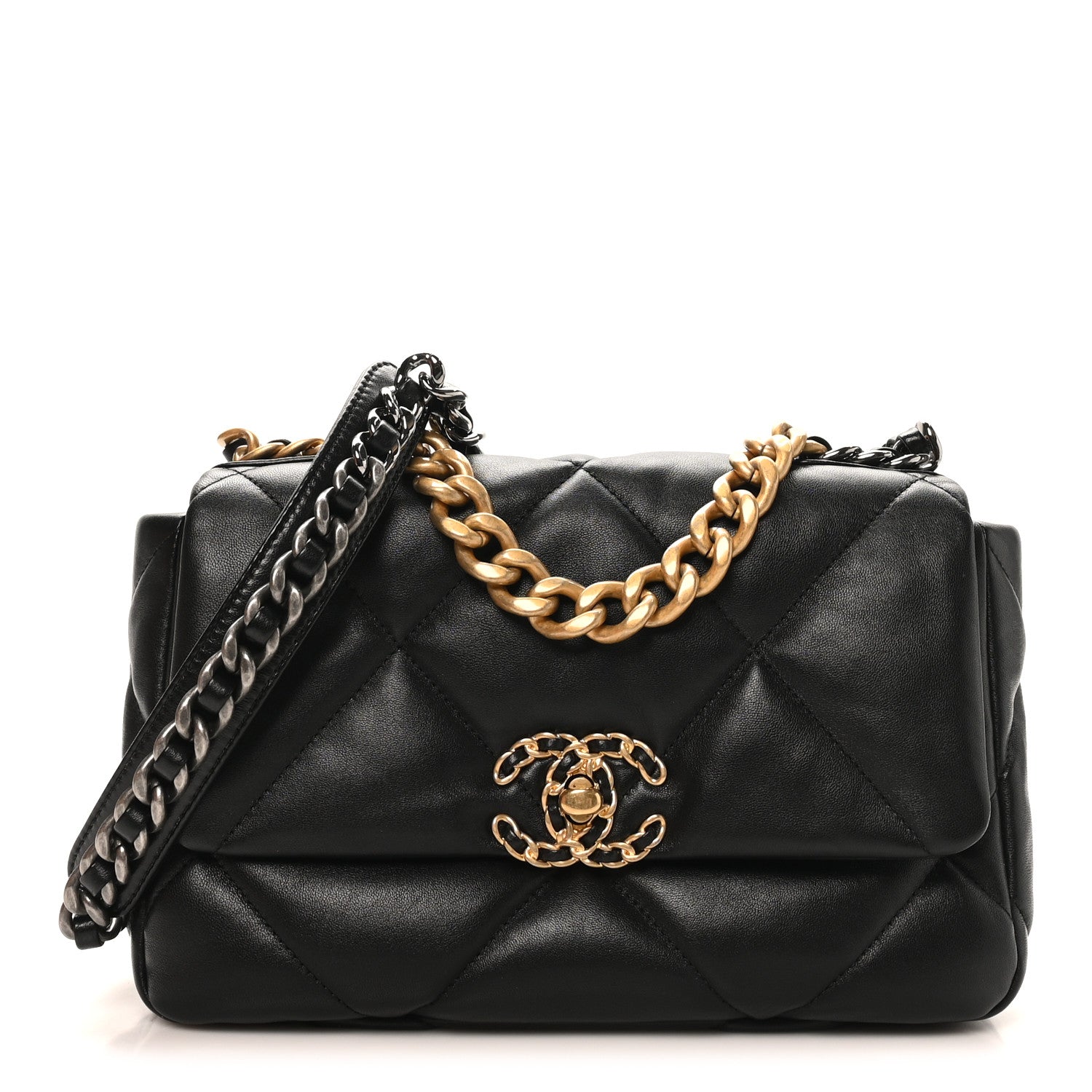 Chanel Lambskin Quilted Medium Chanel 19 Flap Black 1 of 11