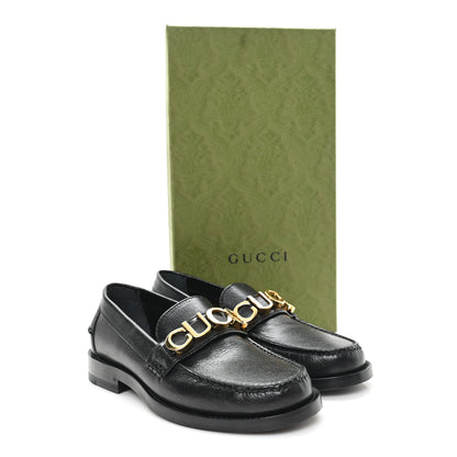 Gucci Goatskin Womens Logo 15mm Loafers 35.5 Black 10 of 10