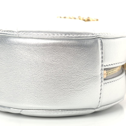 Chanel Metallic Lambskin Quilted Chanel 19 Round Clutch With Chain Silver 9 of 9