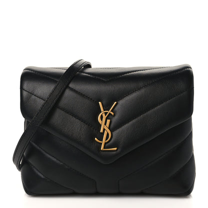 Saint Laurent Calfskin Y Quilted Monogram Toy Loulou Crossbody Bag Black 1 of 9