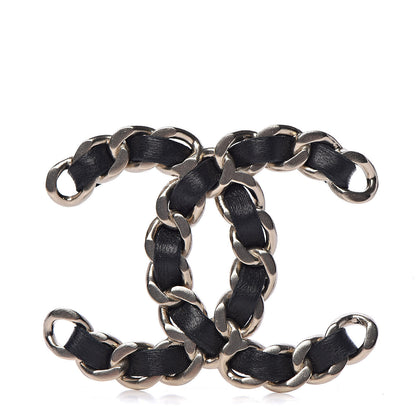 Chanel Lambskin Chain CC Brooch Black Gold 1 of 5