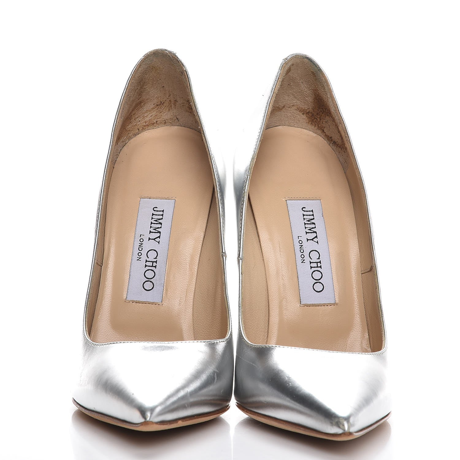Jimmy Choo Mirror Calfskin Anouk 120 Pointed Toe Pumps 36 Silver 2 of 18