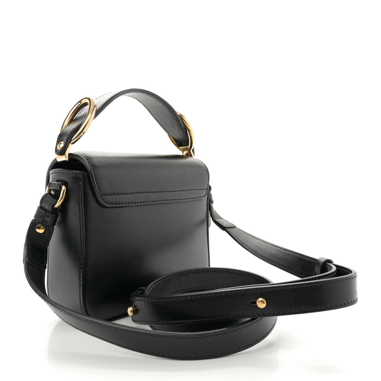 Chloe Shiny Calfskin Suede Mini C Double Carry Black 3 of 11