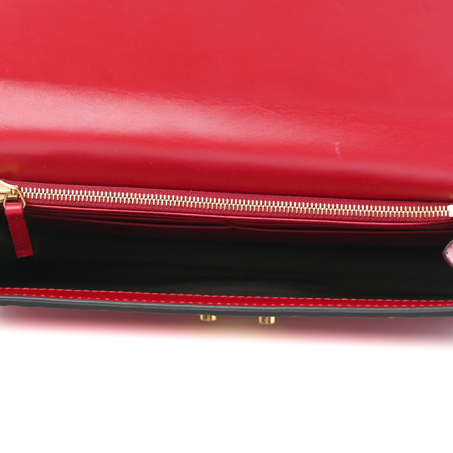 Guccissima Padlock Clutch Hibiscus Red