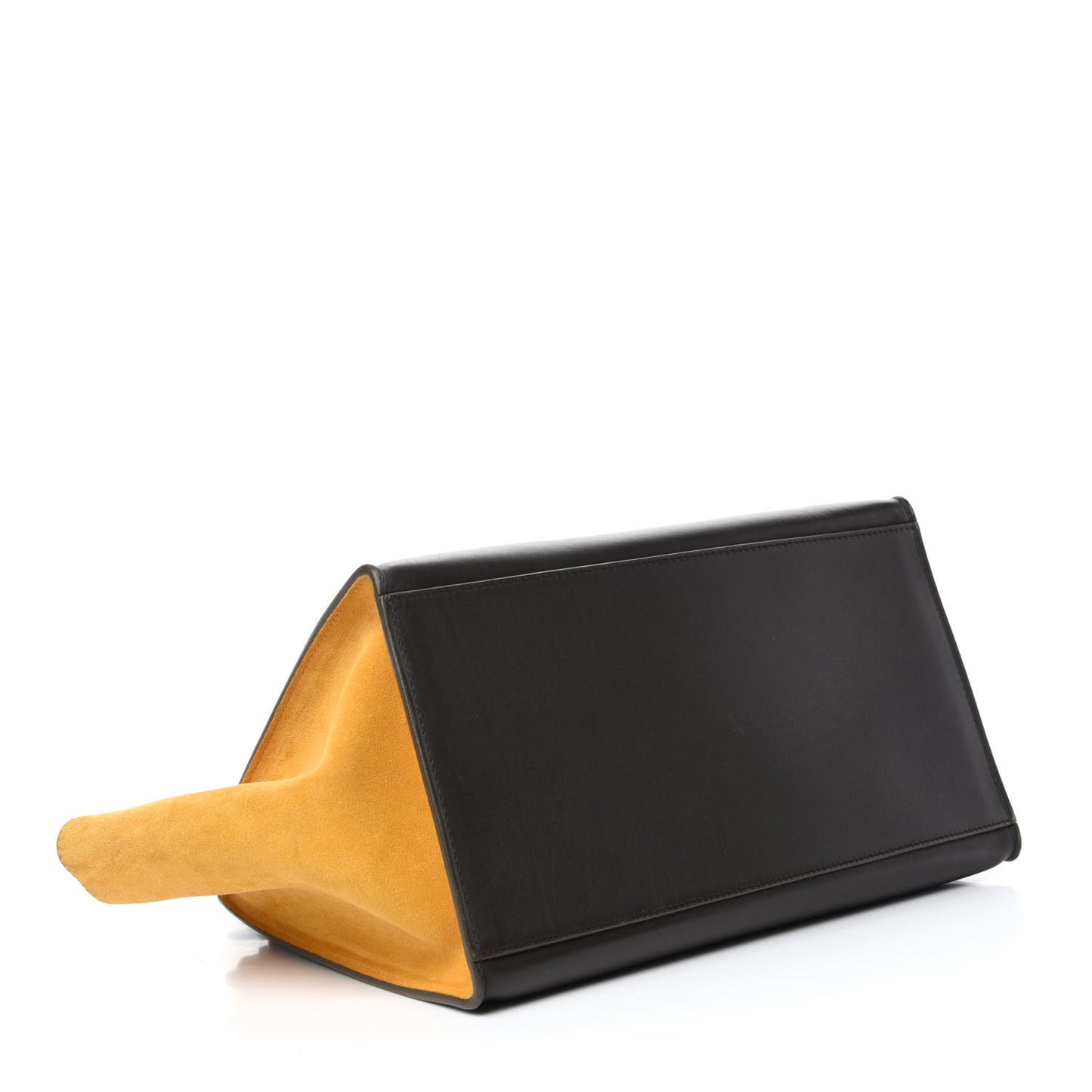 Smooth Calfskin Suede Medium Tri-Color Trapeze Mustard