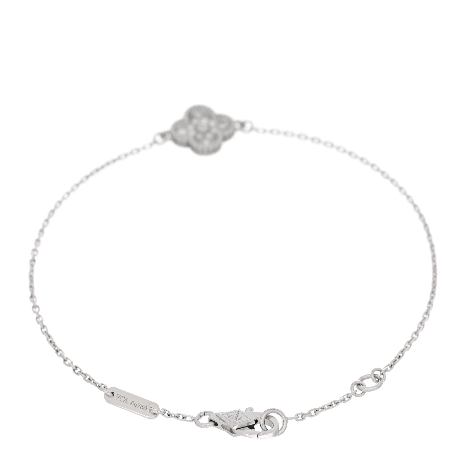 Van Cleef & Arpels 18K White Gold Diamond Sweet Alhambra Bracelet 2 of 4