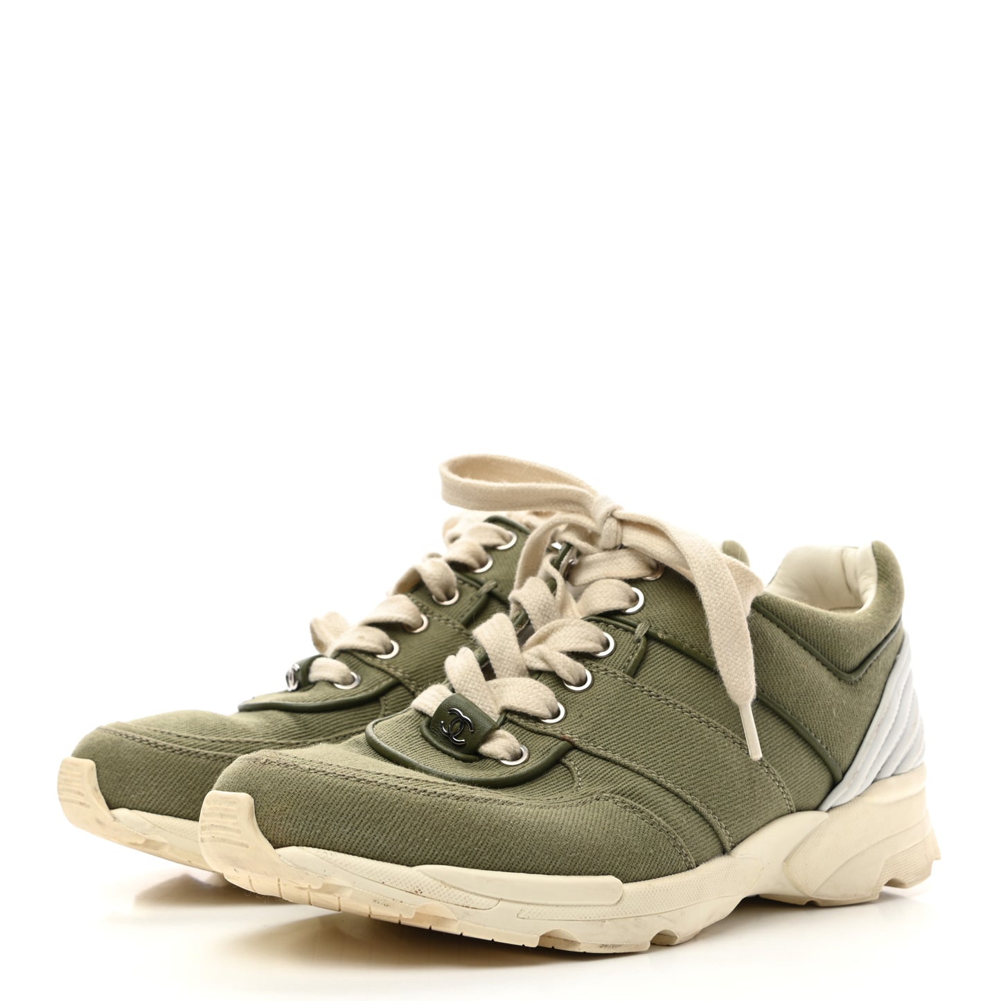 Canvas Womens Sneakers 37.5 Khaki