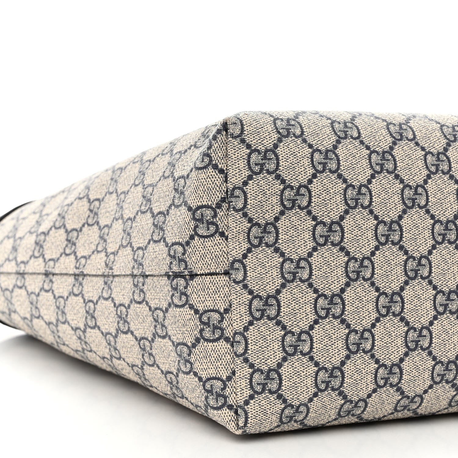 Gucci GG Supreme Monogram Textured Calfskin Web Medium Ophidia Shopping Tote Beige Blue 9 of 10