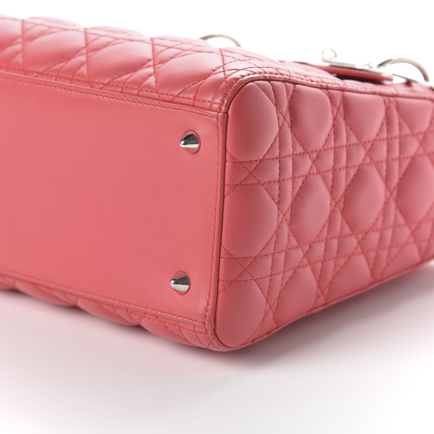 Lambskin Cannage Medium Lady Dior Coral