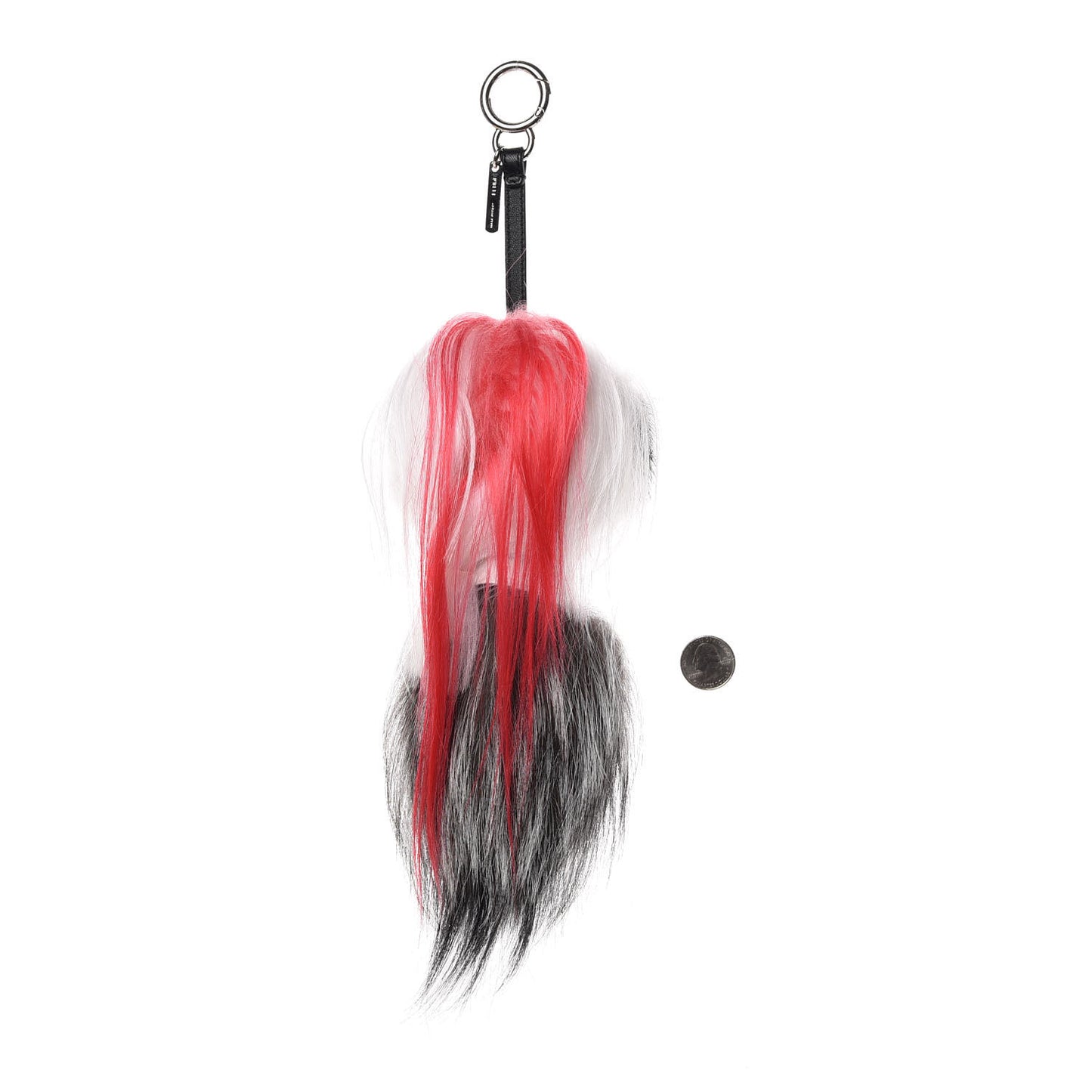 Fox Mink Goat Fur Nappa Karlito Bag Charm Black Foresta Rosso