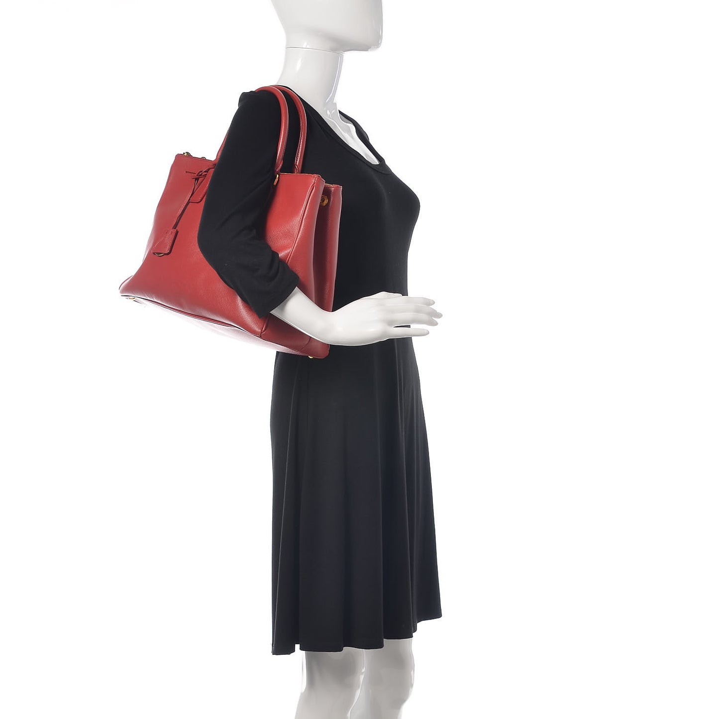 Saffiano Medium Galleria Double Zip Tote Fuoco