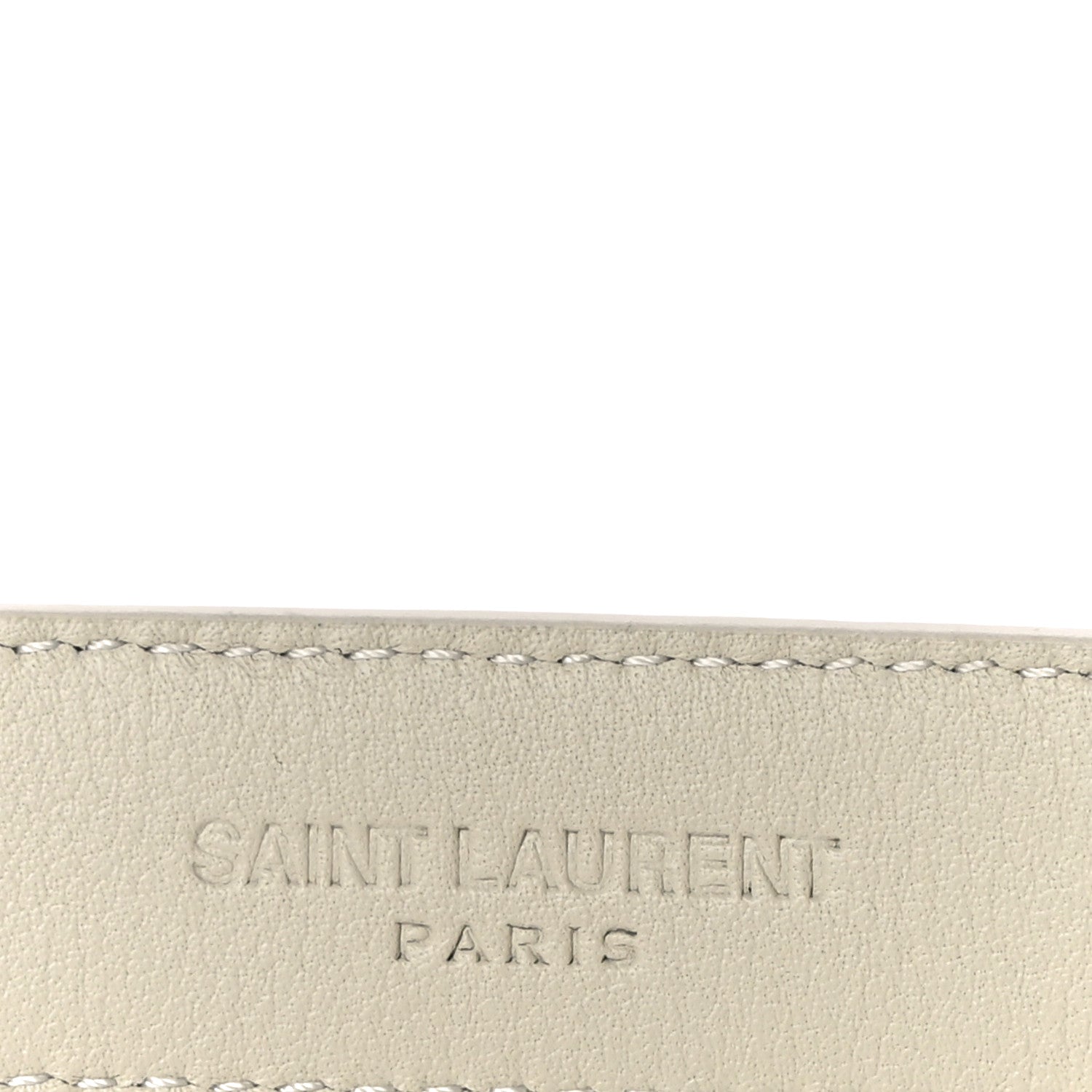 Saint Laurent Smooth Calfskin Monogram Square Buckle Belt 80 32 White 7 of 12