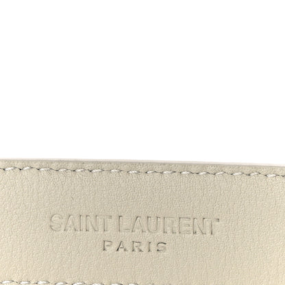 Saint Laurent Smooth Calfskin Monogram Square Buckle Belt 80 32 White 7 of 12