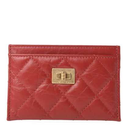Chanel Aged Calfskin Quilted Reissue Card Holder Red 1 of 7
