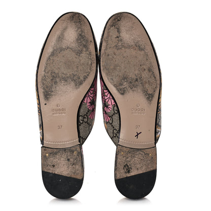 Gucci GG Supreme Monogram Bengal Womens Princetown Slippers 37 Beige Crop Pink 5 of 13