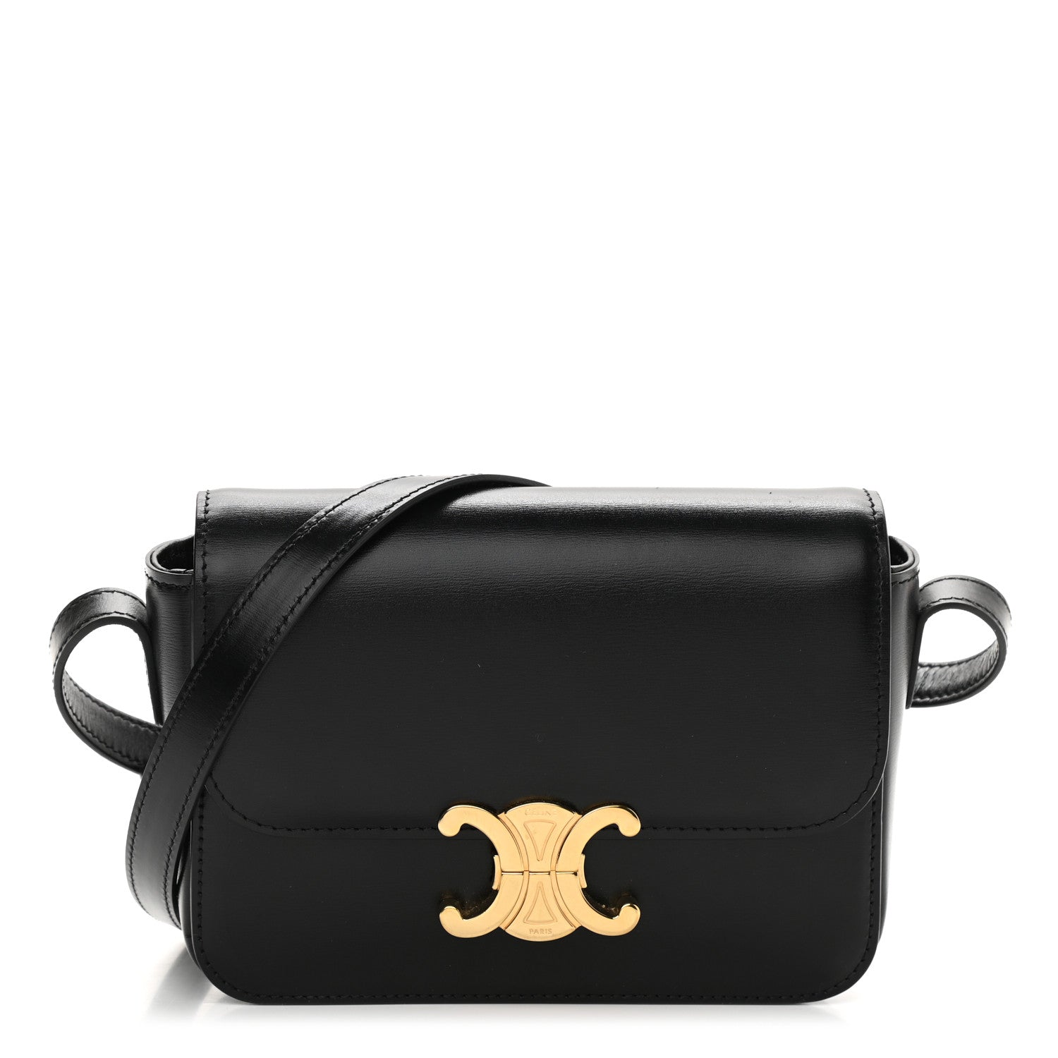 Celine Shiny Calfskin Nano Triomphe Black 1 of 11