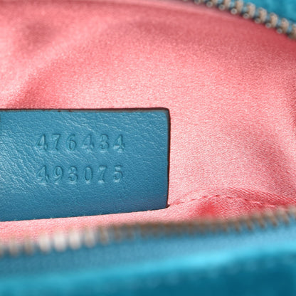 Gucci Velvet Matelasse GG Marmont Belt Bag 85 34 Pavone Cyan 8 of 8