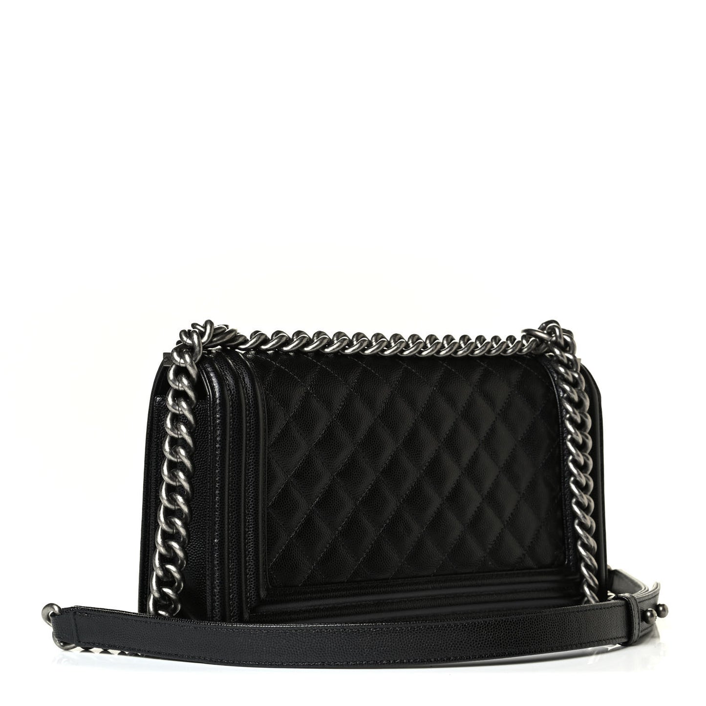 Caviar Quilted Medium Boy Flap Black