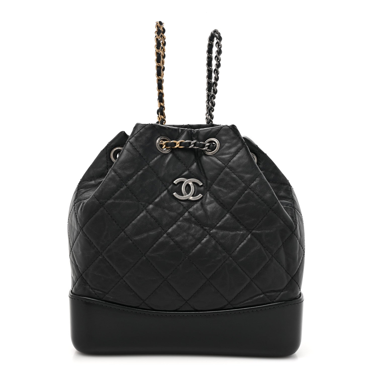 Chanel Aged Calfskin Quilted Small Gabrielle Backpack Black 1 of 11