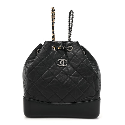 Chanel Aged Calfskin Quilted Small Gabrielle Backpack Black 1 of 11