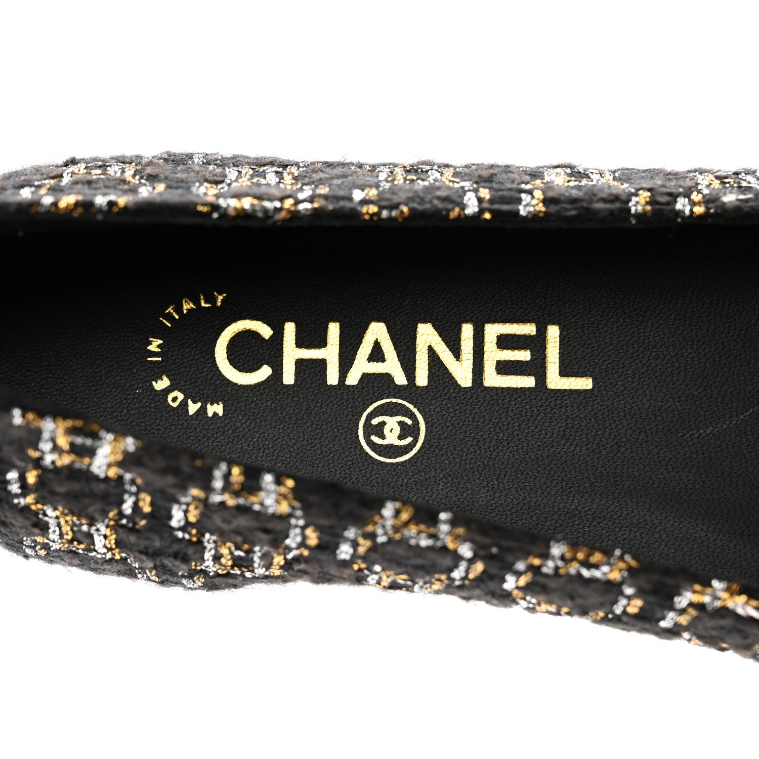 Chanel Tweed Cap Toe Ballerina Flats 36 Black 7 of 9