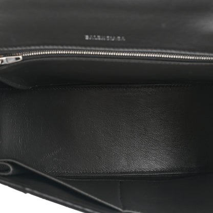 Balenciaga Shiny Calfskin Crocodile Embossed Medium Hourglass Top Handle Bag Dark Grey 5 of 11