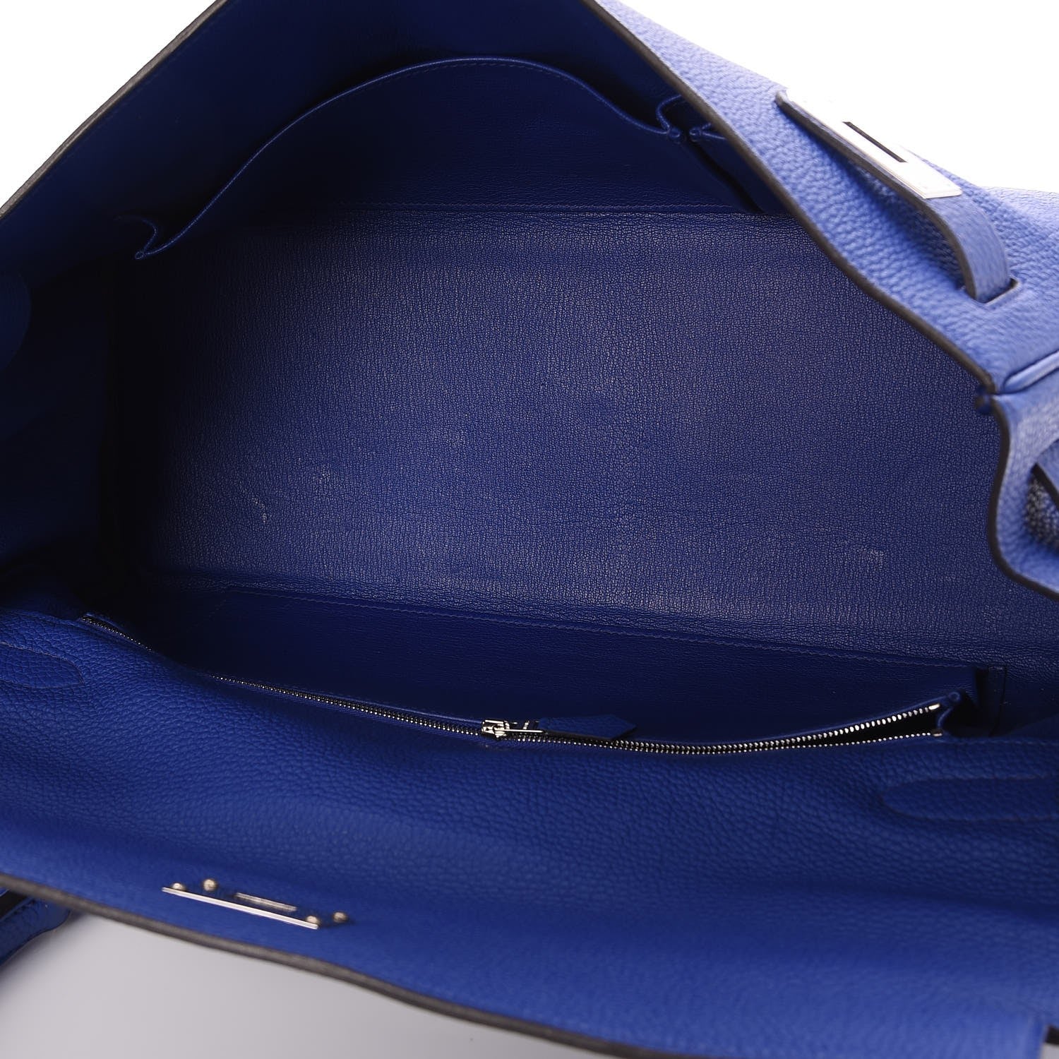 Hermes Taurillon Clemence Shoulder Kelly 40 Bleu Electrique 8 of 32